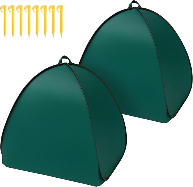 2 Pcs Pop Up Shrub Covers Frost Protection Tent, 22" x 22" x 22" Winter Plant Cover Freeze Protection, Warm Garden Plant Protector Tent for Protecting Outdoor Shrub Fruit Potted Plants from Snow & Ice