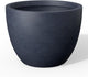Kante 17.3 Inch Round Concrete Planter - Classic Large Indoor/Outdoor Plant Pot with Drainage Hole and Rubber Plug, Suitable for Gardens and Patios, Charcoal