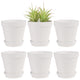 Yishang Large Terra Cotta Pots with Saucer- 6 Pack Large 6'' Terra Cotta Plant Pot with Drainage Hole, Flower Pot with Tray, Terracotta Pot for Indoor Outdoor Plant(White)