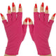 ManiGlovz - The Original UPF 50+ UV Light Protective Nail Gloves for Women, Large, Lolita(Pink)