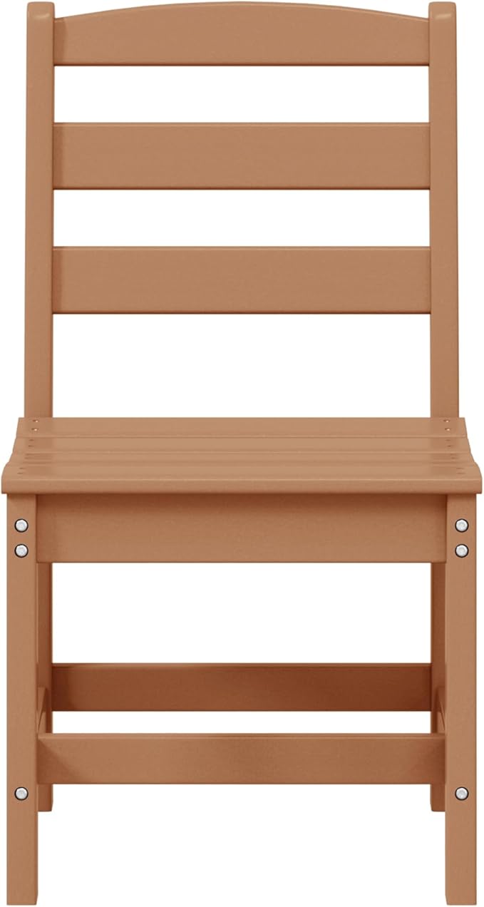 WestinTrends Ashore Outdoor HDPE Patio Classic Armless Dining Side Chair, Teak