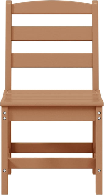 WestinTrends Ashore Outdoor HDPE Patio Classic Armless Dining Side Chair, Teak