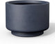 Kante 15.7 Inch Dia Concrete Planter, Round Pedestal Design Garden Pot for Indoor Outdoor Plants, Modern Flower Pot with Drainage Hole, Charcoal