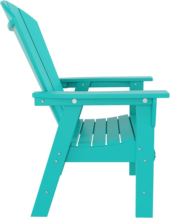 WestinTrends Malibu Malibu Outdoor Patio HDPE Plastic Adirondack Dining Chair Turquoise