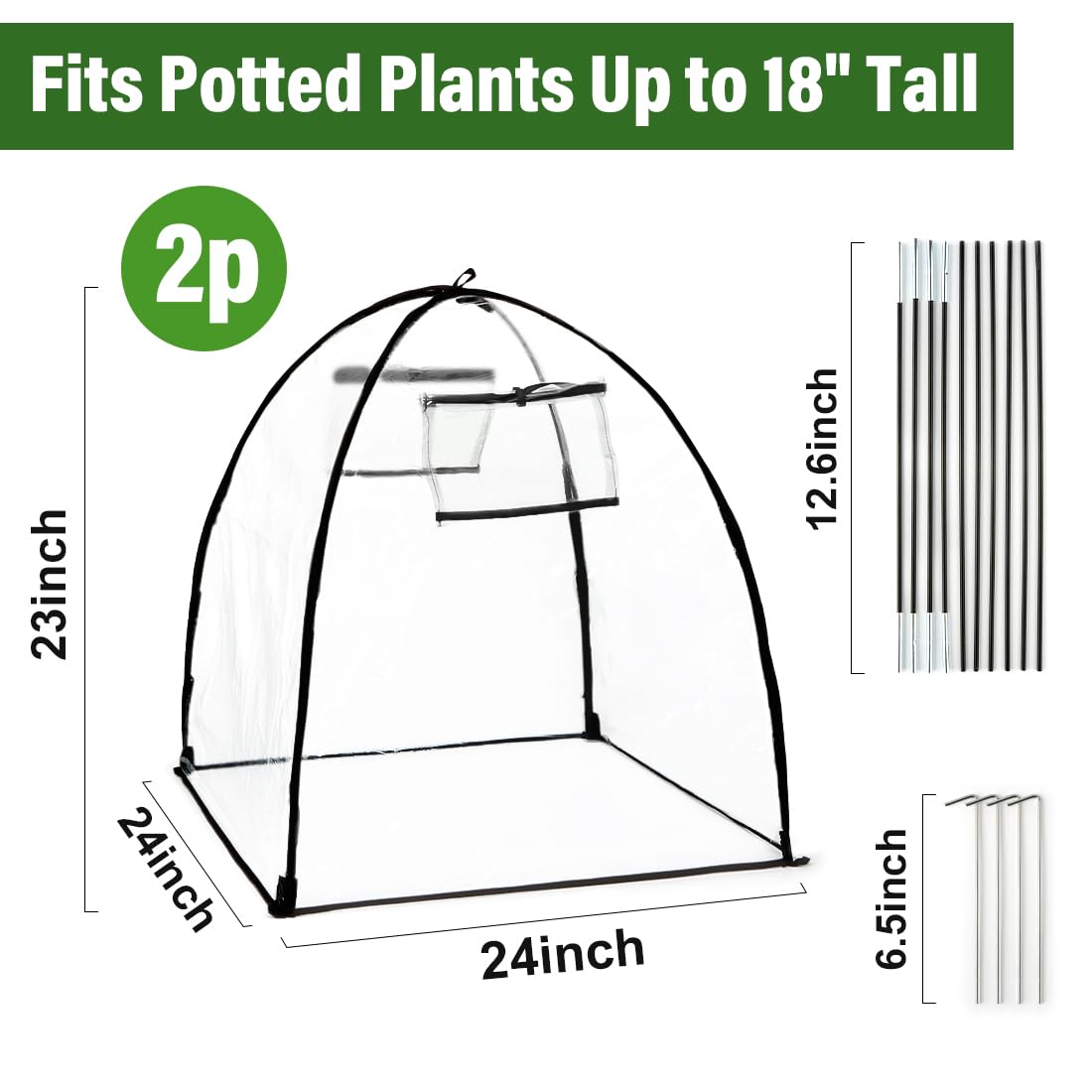 Clear Plant Covers Freeze Protection, 2-Pack Cloches & Domes, Winter
