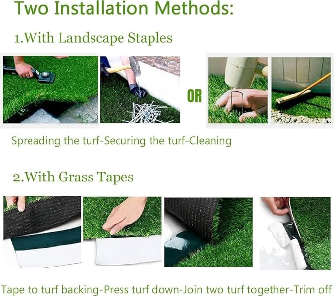 Petgrow Artificial Grass Turf 10FTX100FT- Realistic & Thick Synthetic Fake Grass Mat for Outdoor Garden Landscape Pet Dog Grass Rug Faux Turf