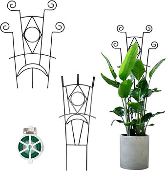 Indoor Plant Trellis for Climbing Plants 2 Pack Small Garden Metal Support for Potted Plants Flowers Houseplants for Outdoor