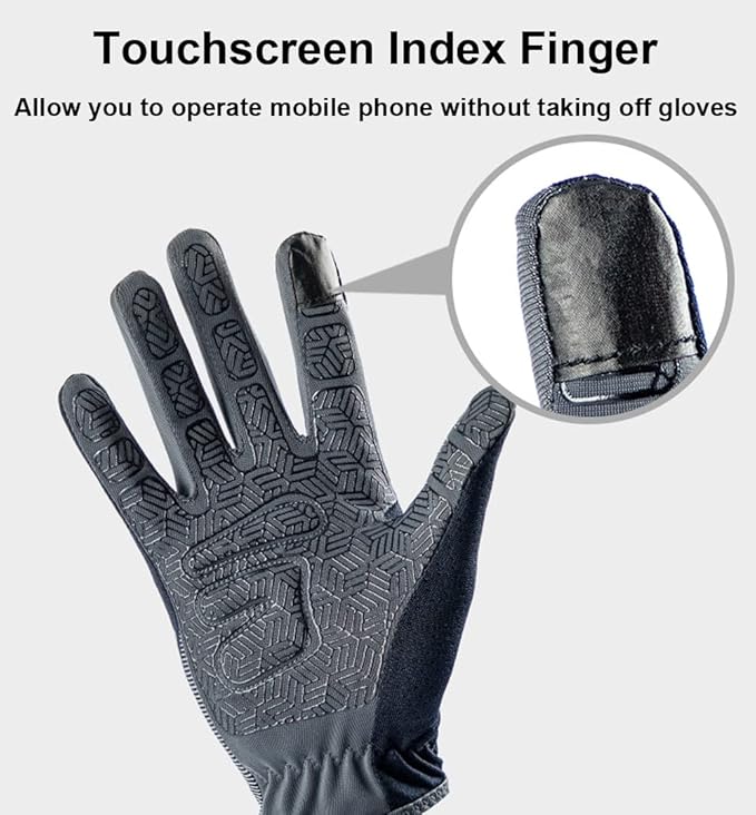 Full Finger Hiking & Cycling Gloves - Thin Gloves for Men & Women - UV Protection, Great for Adult Bikes, Driving & Gym