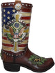 Ebros Gift Rustic Western Country USA American Flag Military Cross Olive Branch Cowboy Boot Decorative Flower Bouquet Vase Or Planter Figurine 9" High Southwestern Centerpiece