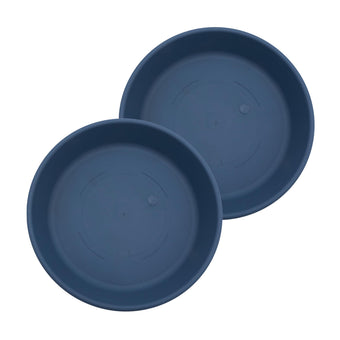 The HC Companies Classic Round Planter Pot, 14 Inch, Slate Blue, 2-Pack