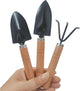 3 Pcs Mini Garden Tools Set Small Tiny Shovel Trowel and Hand Rake with Solid Wood Handle Indoor Gardening Tools for Pot Plants Succulent Bonsai