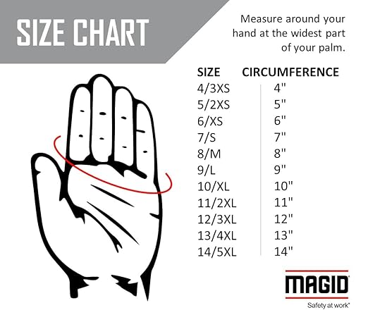 MAGID T-REX Flex Series Impact Gloves with Knuckle & Finger Protection, ANSI A1 Cut Resistant, Size 9/Large, NitriX Grip Work Gloves, 144 Pairs, TRX400