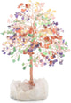 MASGEMES Chakra Crystal Tree of Life Natural Gemstone Healing Crysals(406 Stone Count) with Clear Quartz Base,Fengshui Decor Money Tree,Positive Energy Lucky Gift Height 8.5-9 Inches