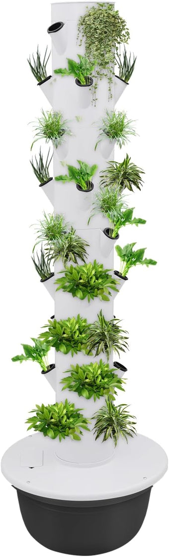 Hydroponic Growing System, 36-Plant Vegetable Planter Tower Outdoor Indoor Garden Vertical Planter Germination Kit with Water Pump, Intelligent Water Circulation & Loop Timer