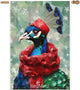 Peacock with Red Scarf and Hat Snowflake Christmas Garden Flag, 28x40 Inch Double Sided Linen Holiday Red Winter Farmhouse Yard Outdoor Decoration (4343)
