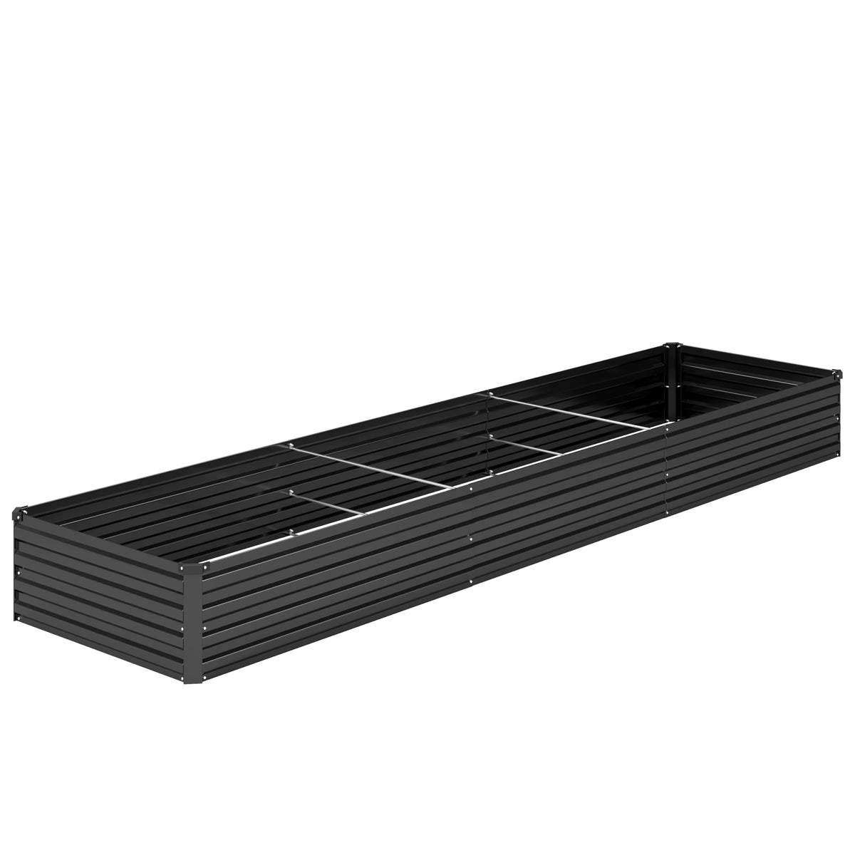 DIIYIV 12x2x1FT Galvanized Raised Garden Bed Kit,Vegetable Boxes-Rectangle Metal Flower Box,Large Planter Raised Beds Outdoor Garden for Planting,Fruit,Herb-Black
