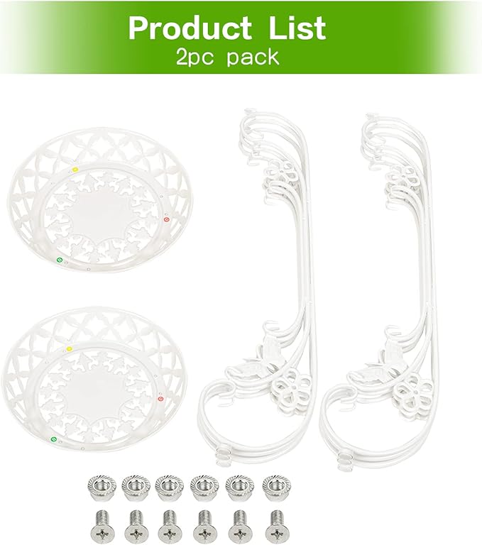 Sungmor Lightweight Metal Flower Pot Stands - 2 Pack 29.7 Inches Tall White Plant Stand - Rustproof Potted Plant Holder Container Support - Indoor & Outdoor Elegant Corner Decorative Display Rack
