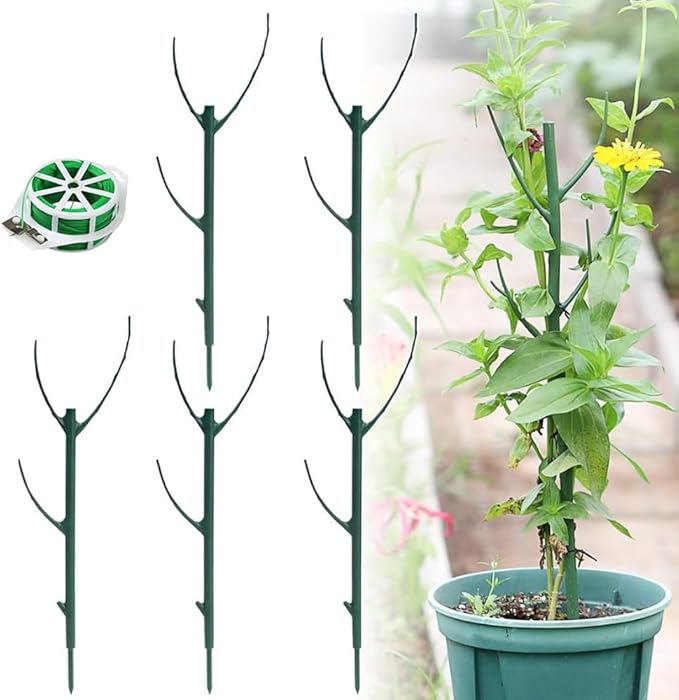 5 Pack Stackable Monstera Plant Support, Garden Plant Support Stakes for Indoor Outdoor Plants, Climbing Plant Support Structures Plant Holder Stick Moss Pole for Support Tall Potted Plants (5 Pack)