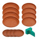 MDEOOSKY 12Pack Plastic Plant Saucer, 6" 8" 10" Round Plant Trays, Flower Plant Pot Saucer, Terracotta Drip Trays for Indoor Outdoor Flower Pots and Planters with 20pcs Green Plant Labels