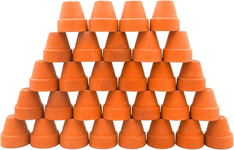 Yuvori Mini Terracotta Pots – Small Clay Flower Pots for Succulents, Cactus, DIY Crafts, Fairy Garden, School Projects, Mini Planters, Set of 30 (Classic Cylinder, 1.2 Inch)