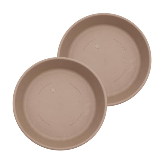 The HC Companies Classic Round Planter Pot, 12 Inch, Sandstone, 2-Pack