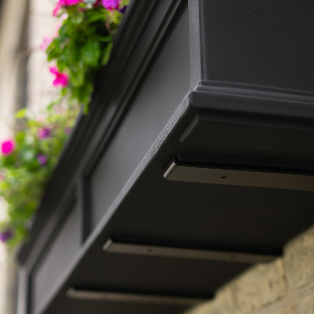 Mayne Fairview 48in Self-Watering Rectangular Window Box Planter, Black
