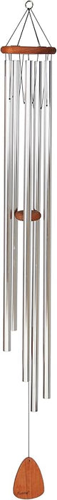 Festival 60-inch Redwood Wind Chime in Silver by Wind River for Patio, Backyard, Garden, and Outdoor décor. Made in The USA