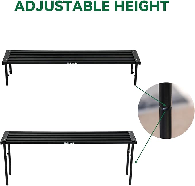 MultirackX Metal Plant Stand, Rust-proof Aluminum Flower Pot Stand, Heavy Duty Planter Display Shelving for Patio Balcony Garden Living Room Decorative (Black, 35.4 Inch)