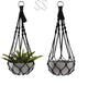 Artilady Black Plant Hanger Macrame Hanging Planter for Indoor Boho Plants Holder with Hooks Hanging Plant Basket Outdoor Window Wall Plants Home Decor (Black Macrame)