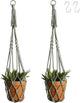 Artilady Macrame Hanging Planter for Indoor Plants, Boho Woven Plant Hanger Large Hanging Flower Pot Holders Outdoor Baskets Storage No Tassels Sage Green Wall Decor (Sage Green)