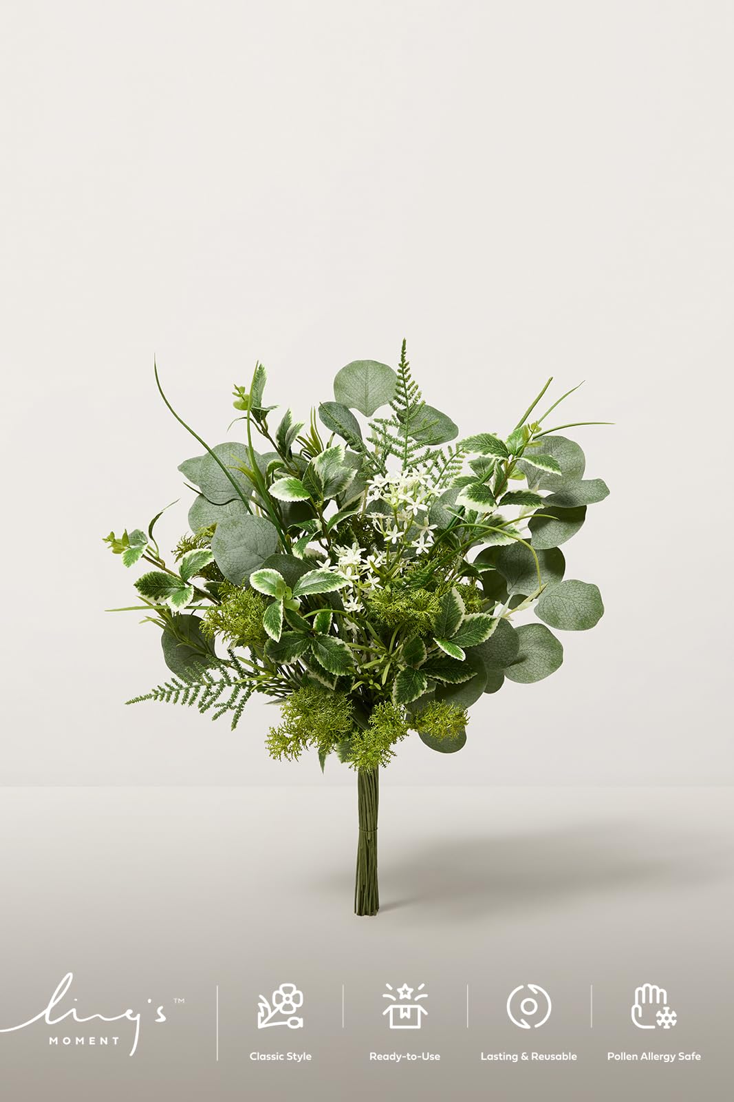 Ling's moment Artificial Faux Greenery Stems 44pcs Sage Green Fake Greenery