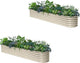 2-Pack Galvanized Raised Garden Bed 10x2x1.5 | 8x4x1.5 ft, 18" Tall Metal Planter Boxes Outdoor for Herb Vegetable, Modular Raised Flower Bed for Gardening with Zn-Al-Mg Coated - Moss Green