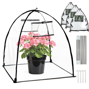 RooTrimmer Plant Covers Freeze Protection, Clear Outdoor Garden Frost Cover, Plant Protectors from Animals, Garden cloches for Plants, Potted Fruit min Greenhouse(Transparent, 4-Pack)