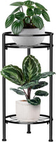 H HOMEXIN Plant Stand Indoor, 2 Tier Metal Tall Plant Stands 23.4" Multiple Plant Rack Holder, Heavy Duty Rustproof Flower Shelf Display for Apartment Corner Home Garden Patio