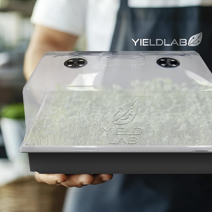 Yield Lab 7 Inch Propagation Dome - 10 Pack Humidity Vented Domes – Plant Growing Dome for Seedling, Germination, Soil & Hydroponic Horticulture