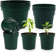 15 Pack 4/6/8 Inch Plant Nursery Pots, Sturdy Plant Pots with Drainage Holes, Ideal for Seedlings, Indoor/Outdoor Use, Green