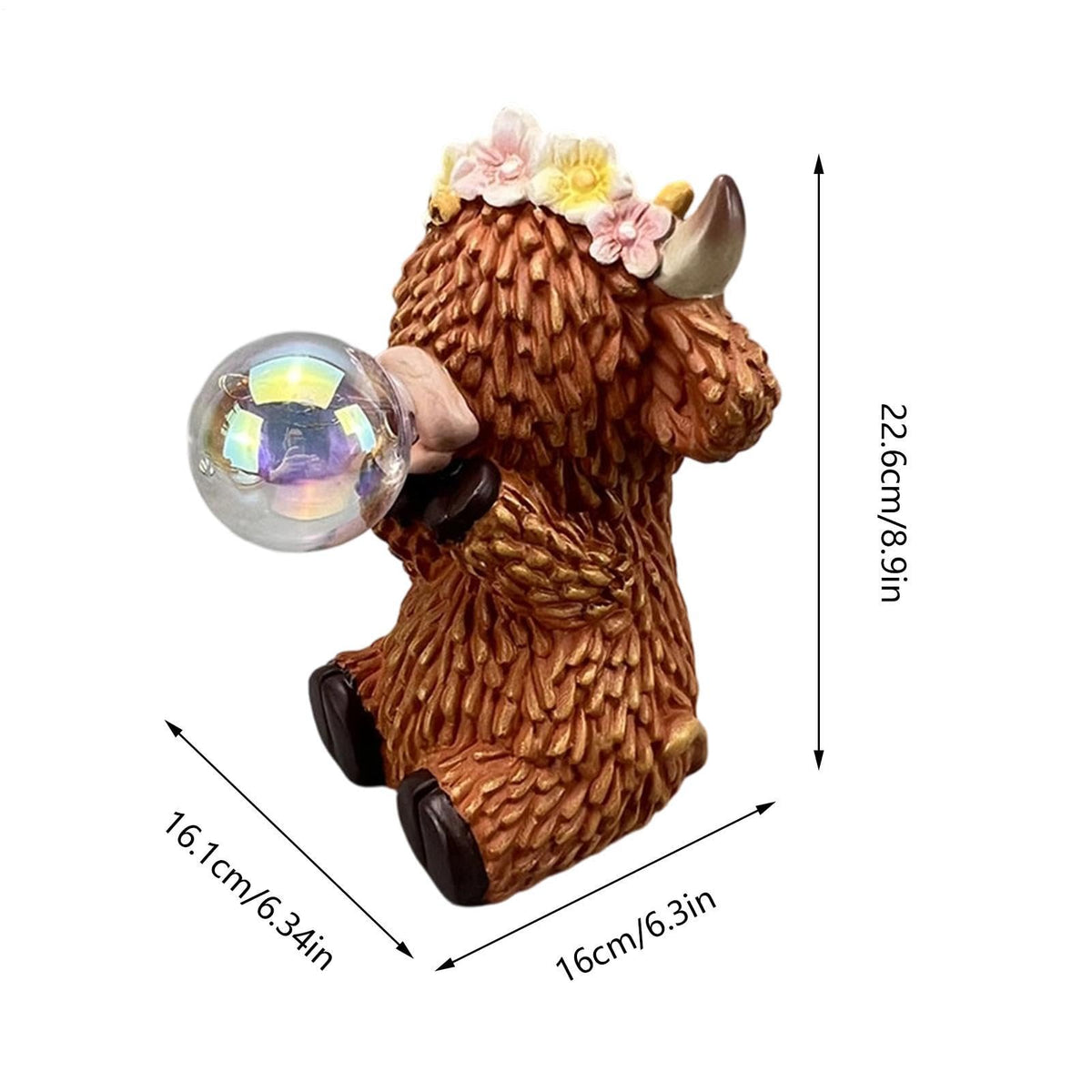 Cow Garden Decor Solar Light Up Funny Resin Figurines