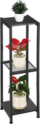 Dipion Extra Tall Plant Stand Indoor,40 Inch Plant Stands,3 Tier Metal Plant Stand with Heavy Duty Wood and Metal Mesh Shelf,Black