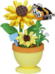 Sacblirr Mini Flower Bonsai with Cute Insects Sunflower bee - DIY Potted Plant Building Blocks for Kids and Adults, Botanical Collection Decor Toy
