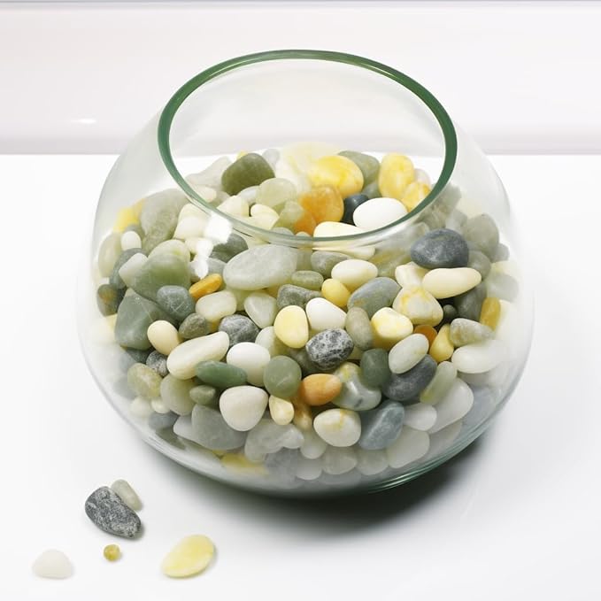 12 LBS River Rocks, StoneCreek, Decorative Garden Stones for Plant Landscaping, Polished Gravel Filler Pebbles for Home Decoration, Vases, Succulents, Flower Beds and Fish Tanks (Jade, Medium)