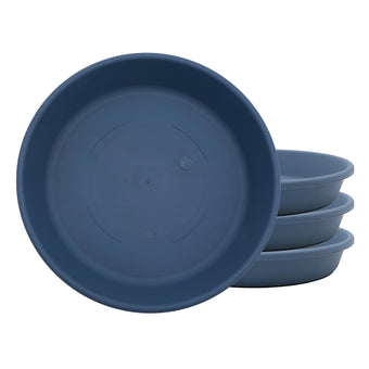 The HC Companies Classic Round Planter Pot, 10 Inch, Slate Blue, 4-Pack