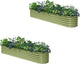 2-Pack Galvanized Raised Garden Bed 10x2x1.5 | 8x4x1.5 ft, 18" Tall Metal Planter Boxes Outdoor for Vegetable Herbs, Modular Raised Flower Bed for Gardening with Zn-Al-Mg Coated - Moss Green