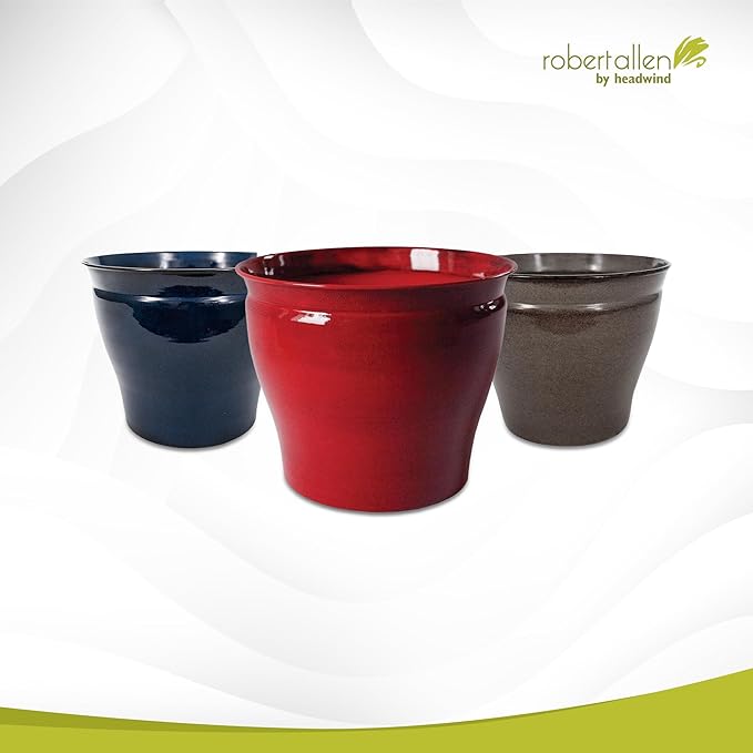Headwind Glazed Ironstone Avery Collection Decorative Plant Pot – 8" Midnight Sapphire Glazed Decorative Pot – Lightweight & Durable Flower Pots for Indoor Plants - Outdoor Planter by Robert Allen
