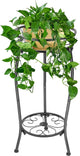 THKFUL Metal Plant Stands Indoor Outdoor, 2Tier Tall Potted Plant Stand Plant Shelf Flower Pot Stand Iron Plant Holder for Multiple Planter,Rustproof Corner Plant Rack for Christmas Gift(20.3'')