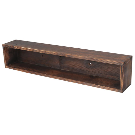 Ciieeo Wooden Flower Box Succulent Planter Large Outdoor Window Planter Box Carbonized Wood with Drainage Hole for Indoor Balcony Gardening