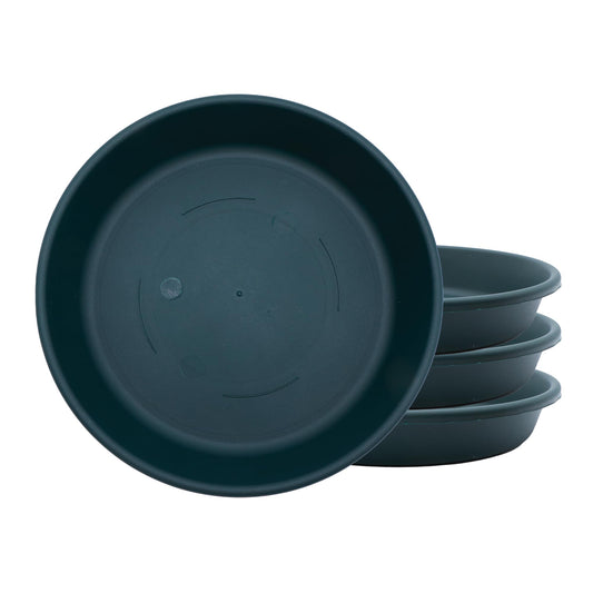 The HC Companies Classic Round Planter Pot, 8 Inch, Evergreen, 4-Pack