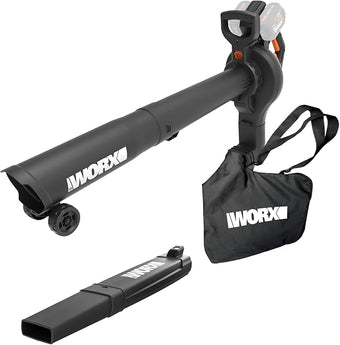 WORX Cordless Leaf Blower, 3 in 1 Blowers for Lawn Care with Leaf Vacuum & Leaf Mulcher, Electric Blower with Brushless Motor & 2 Speed Control, Batteries & Charger Not Included, WG583.9