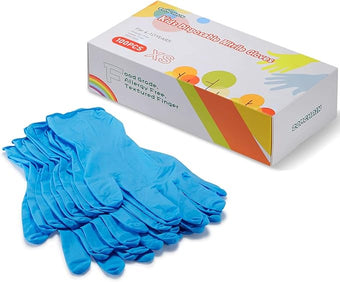 Kids Gloves Disposable for 4-10 Years - Latex and Powder Free - for Kids Festival Preparation, Crafting, Painting, Gardening