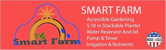 Mr. Stacky Smart Farm - Automatic Self Watering Garden - Grow Fresh Healthy Food Virtually Anywhere Year Round - Soil or Hydroponic Vertical Tower Gardening System (Standard Kit, Black)