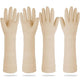 Mamison 2 Pairs Reusable Waterproof Household Dishwashing Cleaning Rubber Gloves, Non-Slip Kitchen Glove (Ivory, Large (Pack of 2))